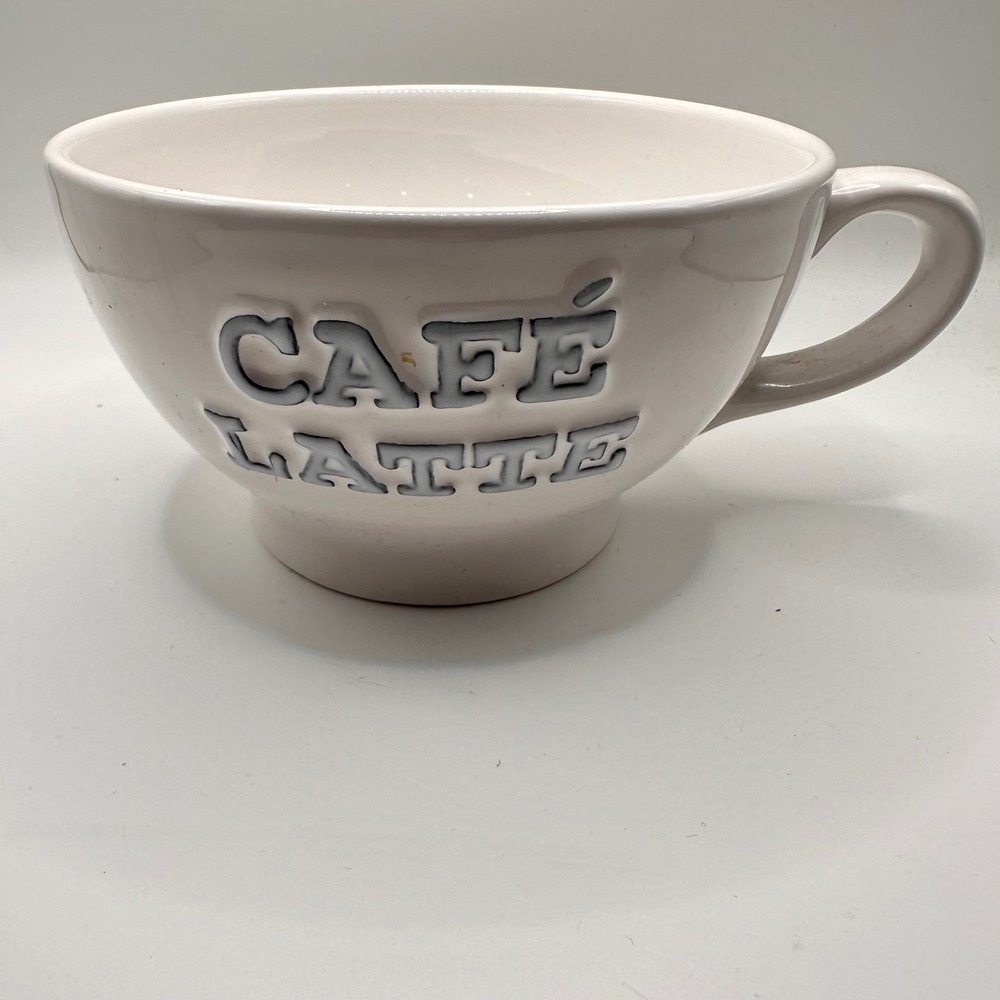 Primagera Cafe Latte Oversized Mug White Ceramic‎ Soup Bowl Made in Portugal